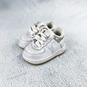Nike 344990-112 Baby/Toddler Air Force 1 White +Gray Rhinestone Back Size 2.5 C